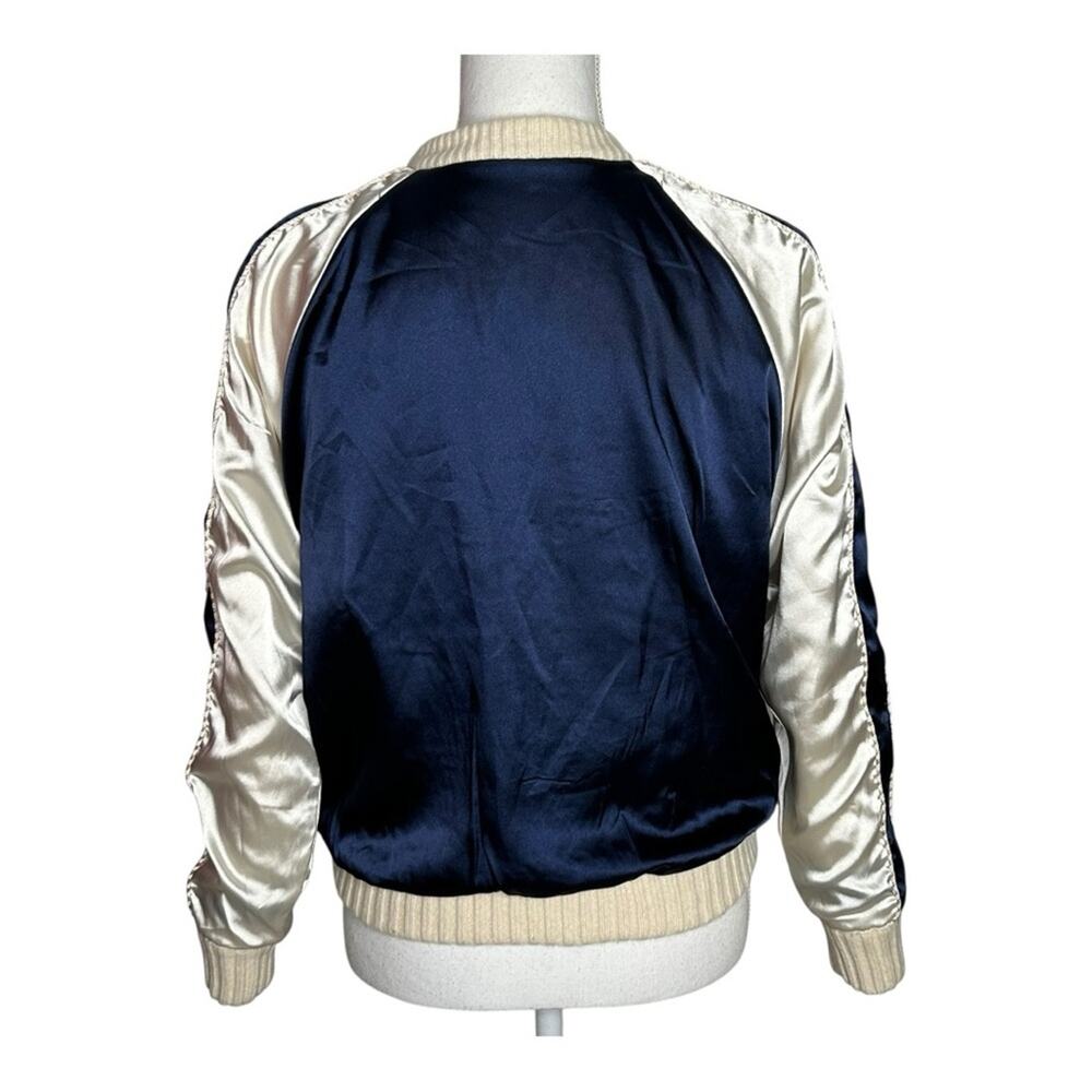 Tomorrowland Reversible Wool Satin Bomber Jacket Palm Tree Size M - Picture 5 of 13